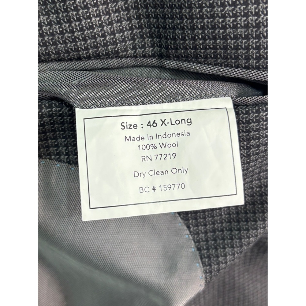 Pronto Uomo 46XL 46L Gray Black Nailhead Blazer Jacket Sport Suit Coat Wool - Picture 5 of 10